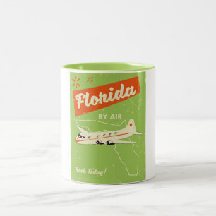 Tasse 2 Couleurs Affiche rétro de l'État de Floride.