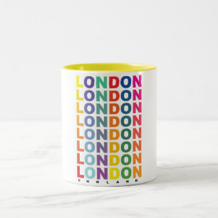 Tasse 2 Couleurs Affiche Retro London Angleterre