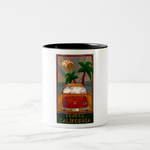 Tasse 2 Couleurs Affiche : Voyager en Californie