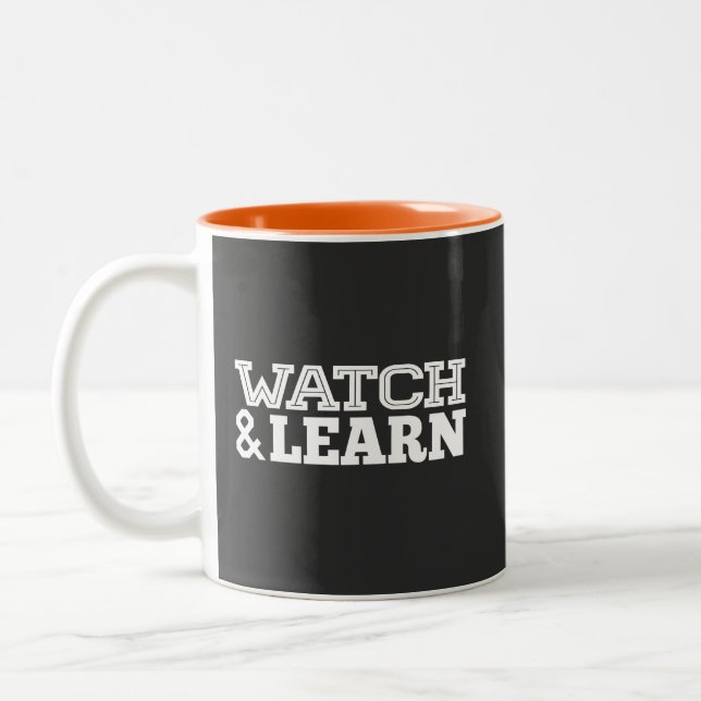 Tasse 2 Couleurs Afficher et apprendre le texte blanc (Gauche)