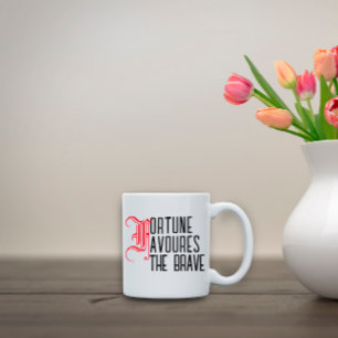 Tasse 2 Couleurs Affirmation citation fortune favorise les courageu