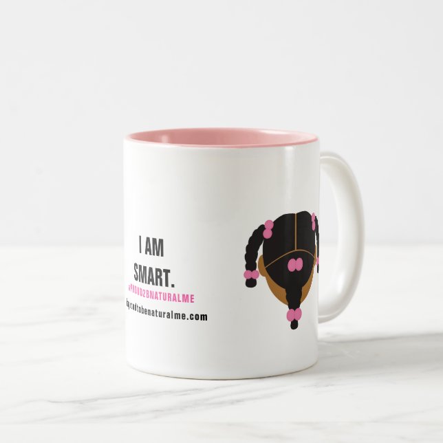 Tasse 2 Couleurs Affirmation #Proud2BNaturalMe (Devant droit)