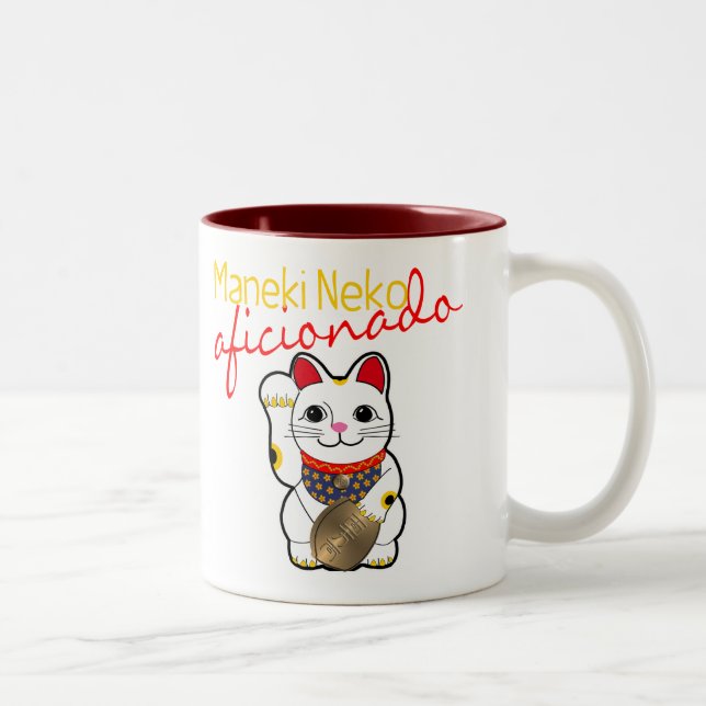 Tasse 2 Couleurs Aficionado de Maneki Neko (Droit)
