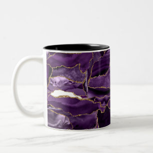 Tasse 2 Couleurs Agencement de Parties scintillant de violet et d'o