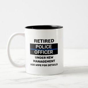 Tasse 2 Couleurs Agent de police à la retraite amusant retraite