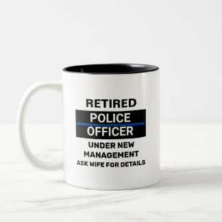 Tasse 2 Couleurs Agent de police à la retraite amusant retraite
