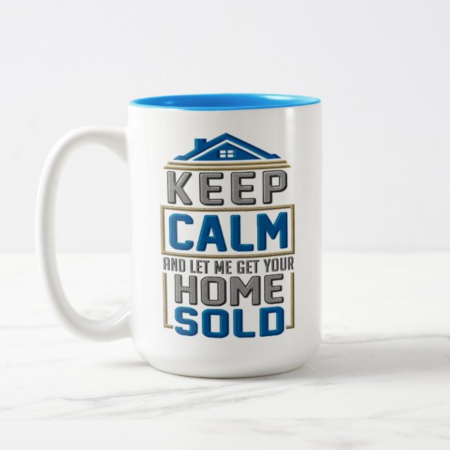 Tasse 2 Couleurs Agent immobilier Conserver le calme Maison Vendu (Gauche)