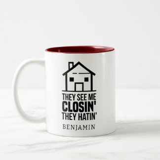Tasse 2 Couleurs Agent immobilier personnalisé Cadeau de retraite d