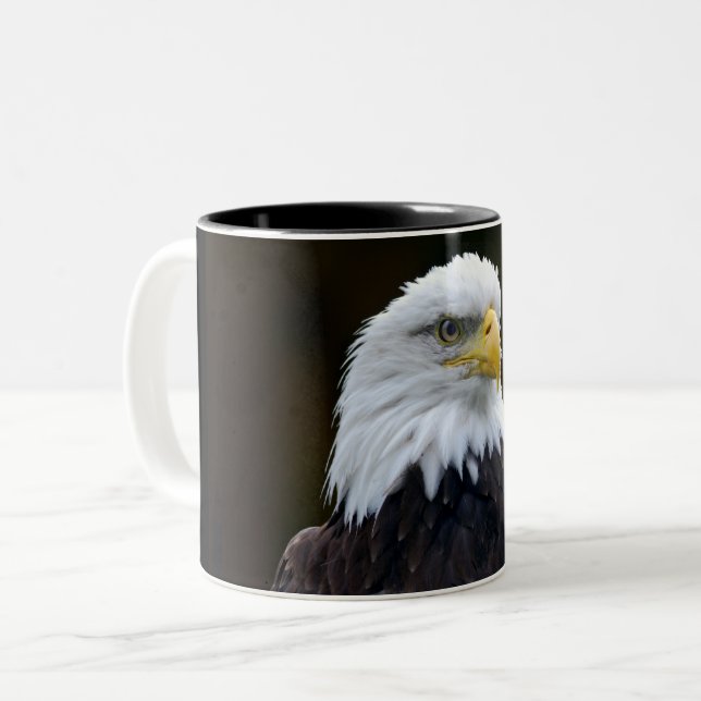 Tasse 2 Couleurs Aigle à tête blanche américaine (Devant gauche)