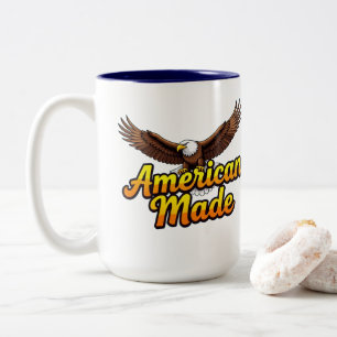 Tasse 2 Couleurs Aigle Américain Fabriqué