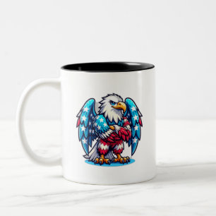 Tasse 2 Couleurs Aigle américain tenant sa main
