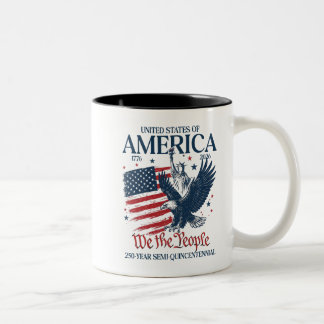 Tasse 2 Couleurs Aigle bicentenaire américain Statue de la Liberté