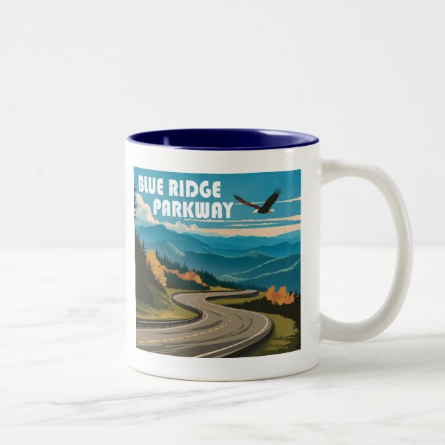 Tasse 2 Couleurs Aigle Blue Ridge Parkway (Droit)