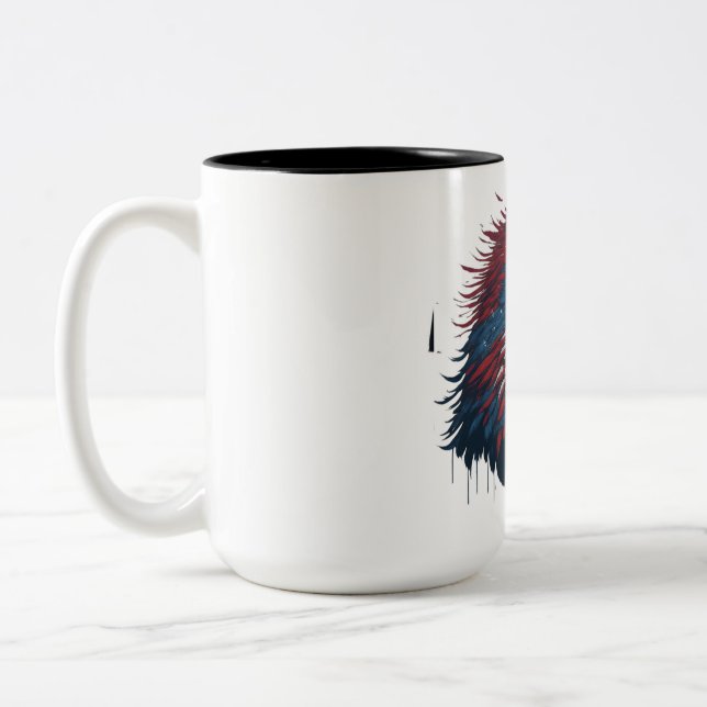 Tasse 2 Couleurs Aigle chauve-souris patriote (Gauche)