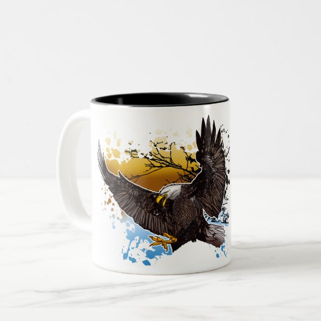 Tasse 2 Couleurs Aigle de Bald (Devant gauche)