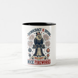 Tasse 2 Couleurs Aigle de la démocratie mourante Cloche de la liber