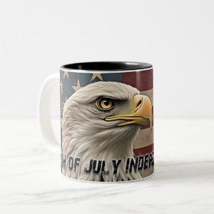 Tasse 2 Couleurs Aigle majestueux et drapeau – Esprit de liberté
