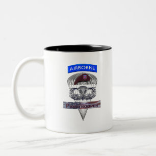 Tasse 2 Couleurs Ailes de saut de parachutiste en acier à onglet aé