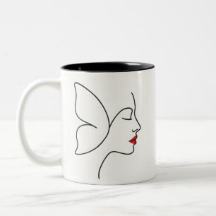 Tasse 2 Couleurs Ailes émergentes - Portrait caché de guérison des