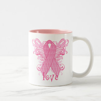 Tasse 2 Couleurs Ailes roses d'amour de ruban