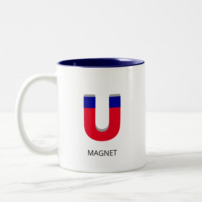 Tasse 2 Couleurs Aimant bleu et rouge (Gauche)