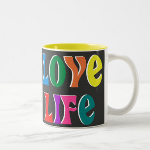 Tasse 2 Couleurs AIME LA VIE ! message chrétien personnalisable