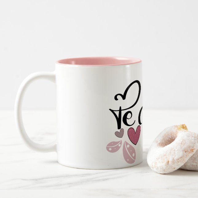 Tasse 2 Couleurs Aime les amo vibes de la Saint Valentin (Avec donut)