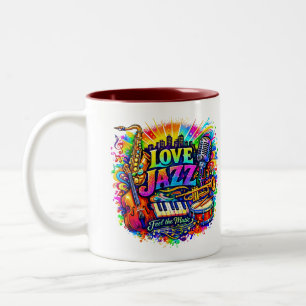 Tasse 2 Couleurs Aimer le Jazz - ressentir la musique