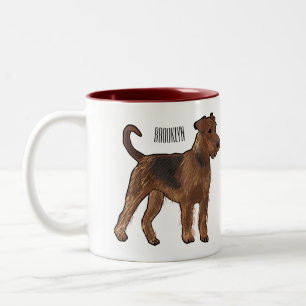 Tasse 2 Couleurs Airedale terrier dog cartoon