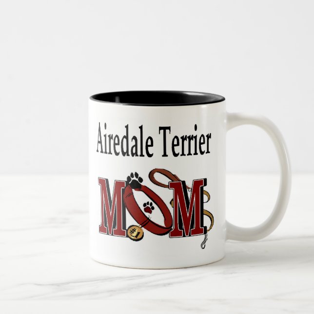 Tasse 2 Couleurs Airedale Terrier MOM (Droit)