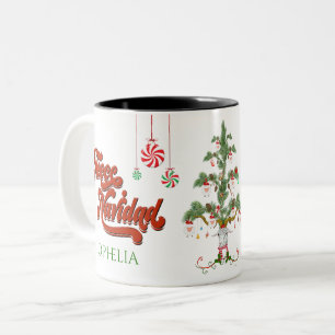 Tasse 2 Couleurs Ajouter le nom Fleece Navidad Merry Christmas Shee