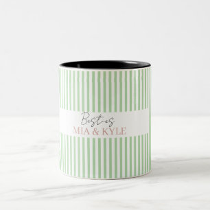 Tasse 2 Couleurs Ajouter son propre texte Meilleure amie Vert sauge