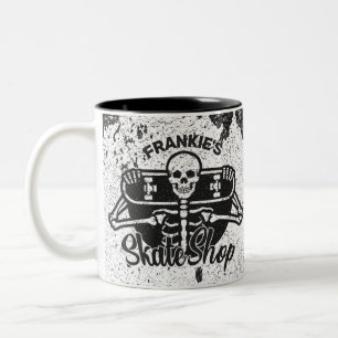 Tasse 2 Couleurs AJOUTER UN NOM personnalisé Skull Skateboard Skate