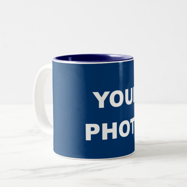 Tasse 2 Couleurs Ajouter votre logo photo image (Devant gauche)