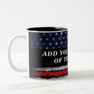 Tasse 2 Couleurs Ajouter votre propre texte sur grunge American fla