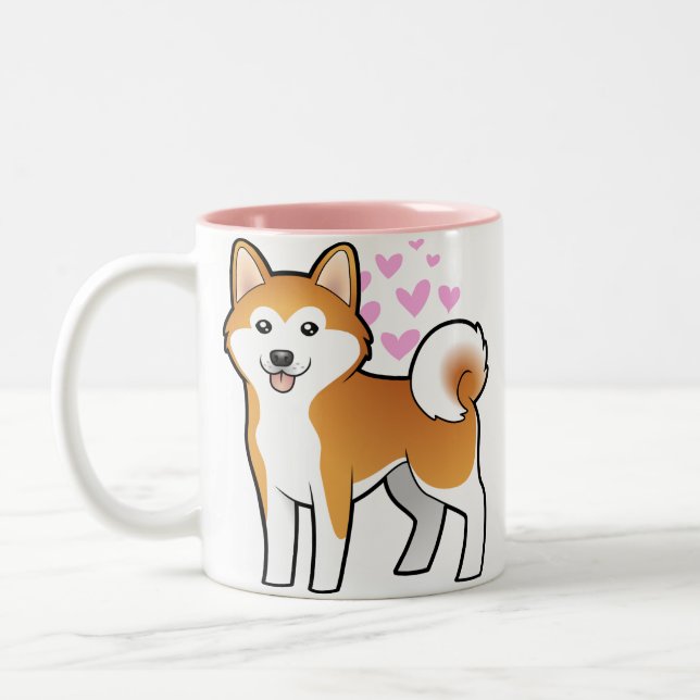 Tasse 2 Couleurs Akita Inu/amour de Shiba Inu (Gauche)