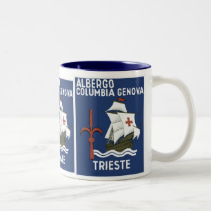 Tasse 2 Couleurs Albergo Columbia Gênes ~ Trieste
