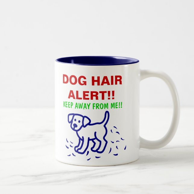 Tasse 2 Couleurs ALERTE DE CHEVEUX DE CHIEN -- Labrador (Droit)