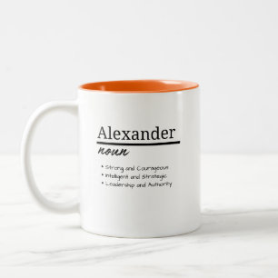 Tasse 2 Couleurs Alexander, Garçon Définition Personnalisée Du Nom