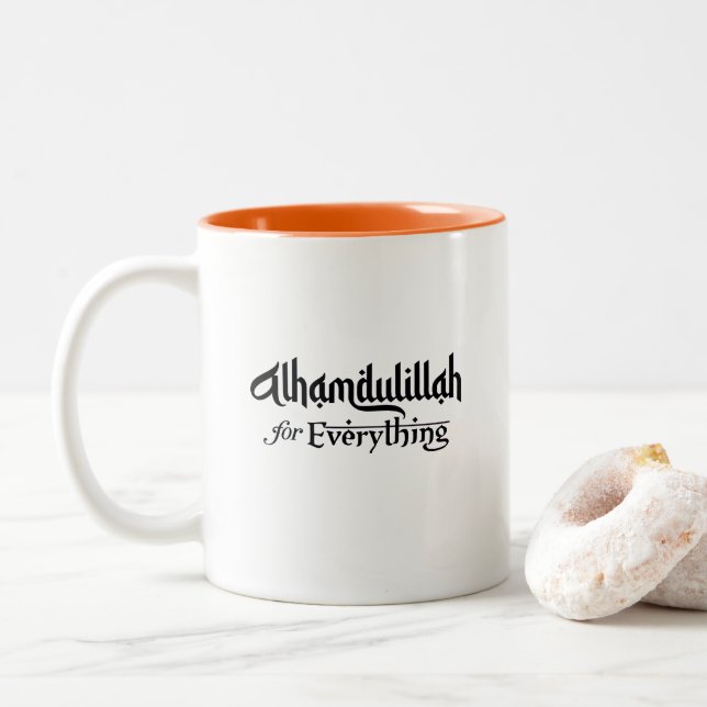 Tasse 2 Couleurs Alhamdulillah for Everything Minimal Islamic Gift (Avec donut)