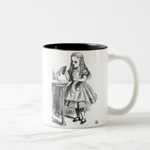 Tasse 2 Couleurs Alice avec la "boisson je" bouteille