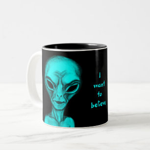 Tasse 2 Couleurs Alien, je veux croire