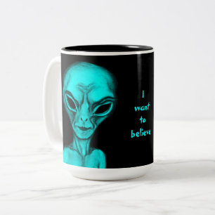 Tasse 2 Couleurs Alien, je veux croire