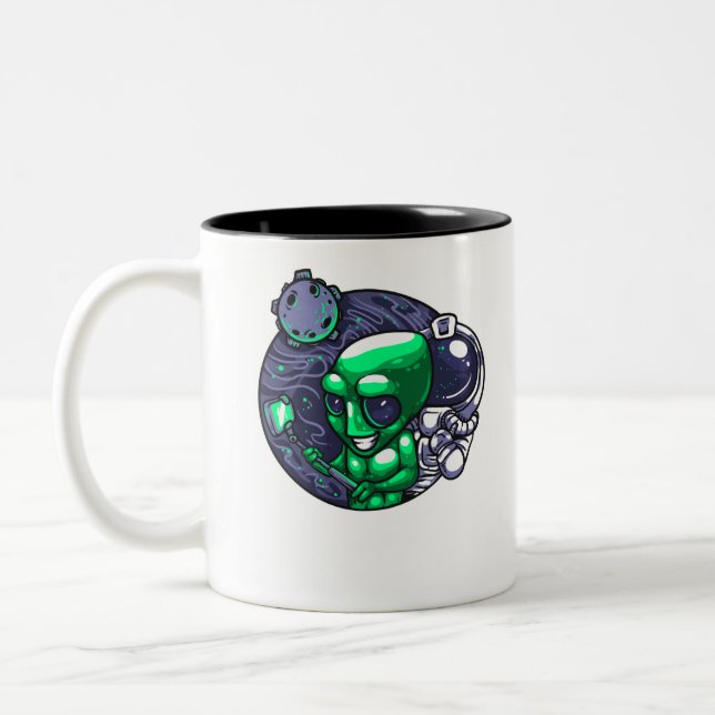 Tasse 2 Couleurs Alien Selfie Snap Pour Astronome Enseignant Ventil (Gauche)