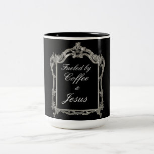Tasse 2 Couleurs Alimenté par Café et Jésus