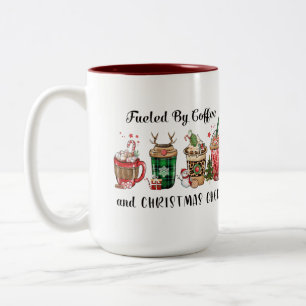 Tasse 2 Couleurs Alimenté par Café et Noël
