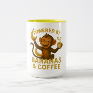 Tasse 2 Couleurs Alimenté par des bananes et de la pâte à café