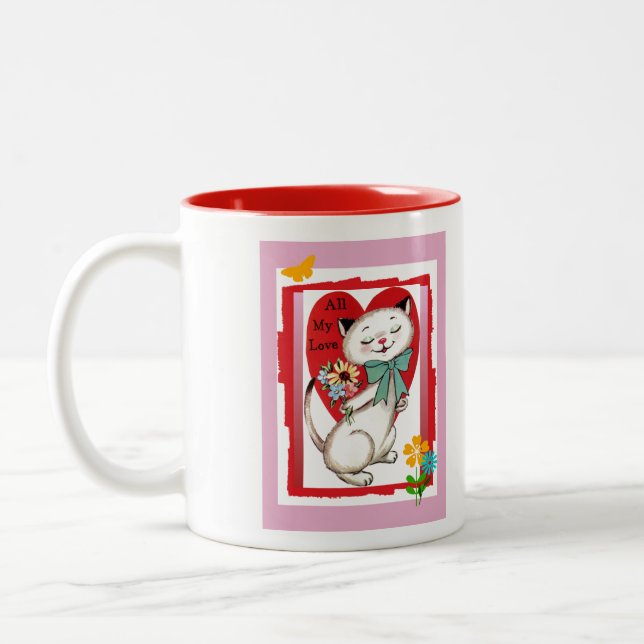 Tasse 2 Couleurs All My Love Valentine Cat (Gauche)
