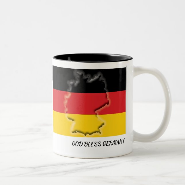 Tasse 2 Couleurs ALLEMAGNE CARTE DRAPEAU Écriture Customisée blanc (Droit)