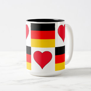 Tasse 2 Couleurs Allemagne Drapeau Coeur Motif Patriotique Allemand